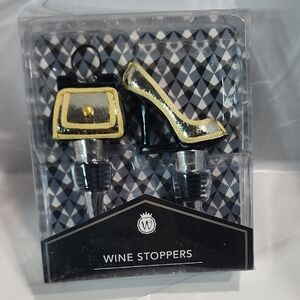 Elegant Gold and Silver Wine Stoppers Set